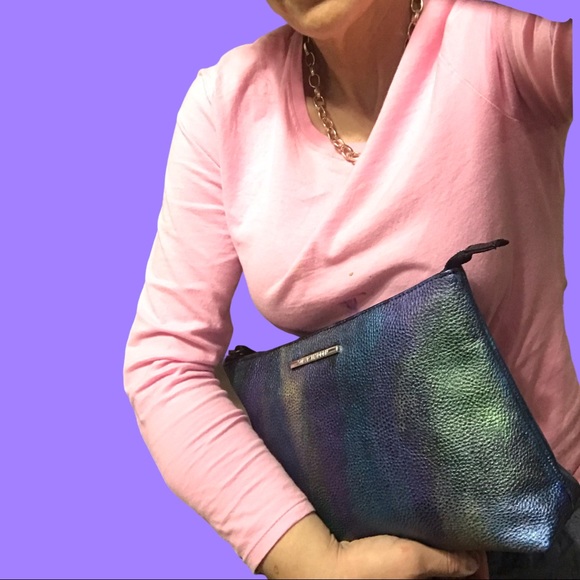 Steve Madden Metallic Rainbow Multi Colored Leather Clutch - Picture 16 of 16